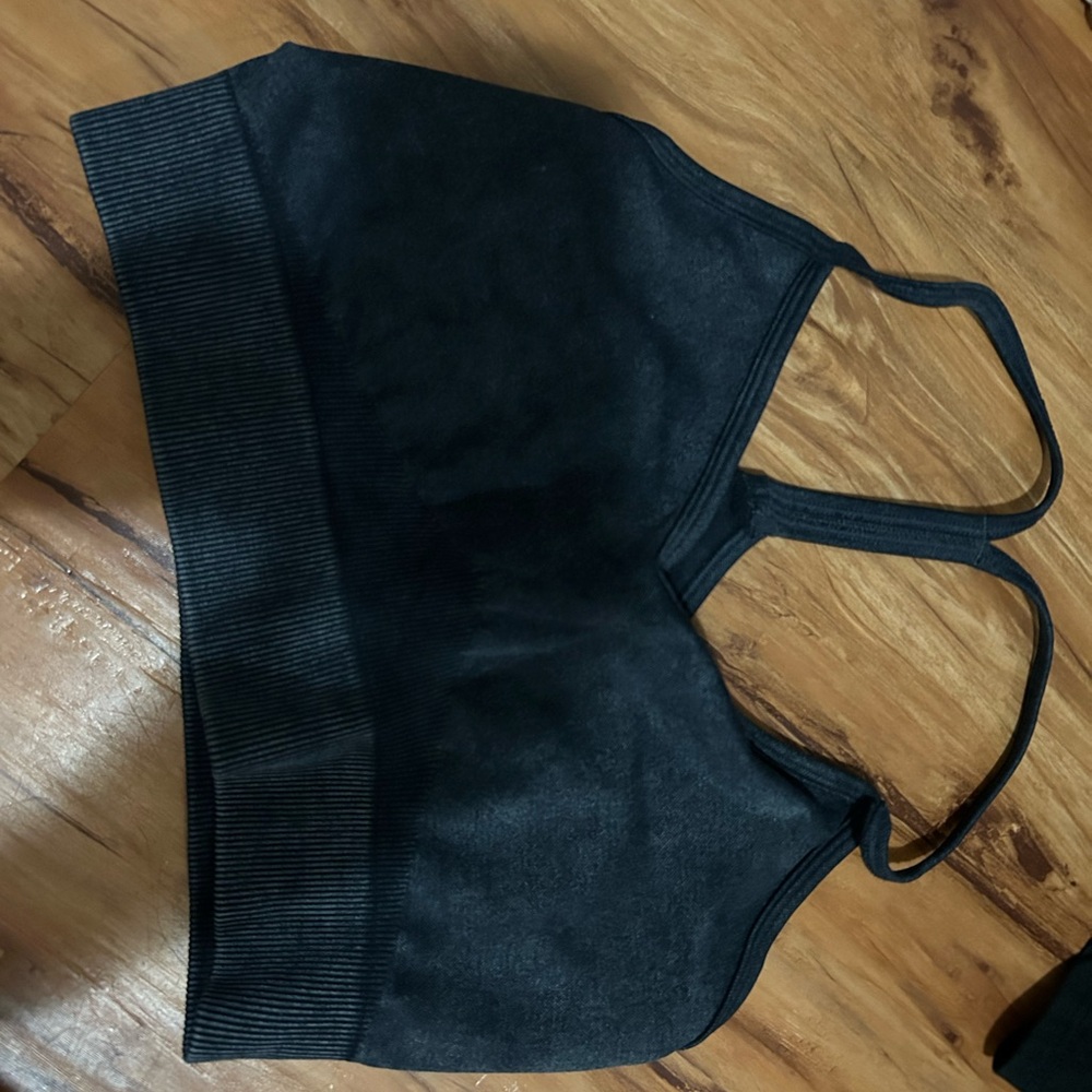 Black Strappy Sports Bra
